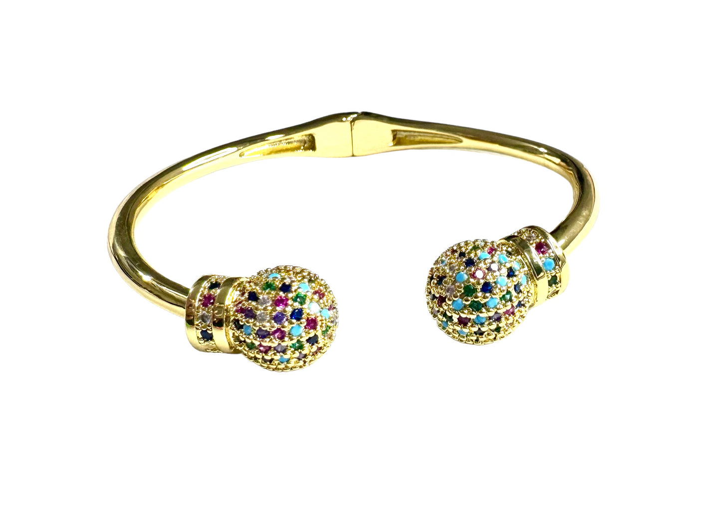 Brazalete dorado con balines brillo