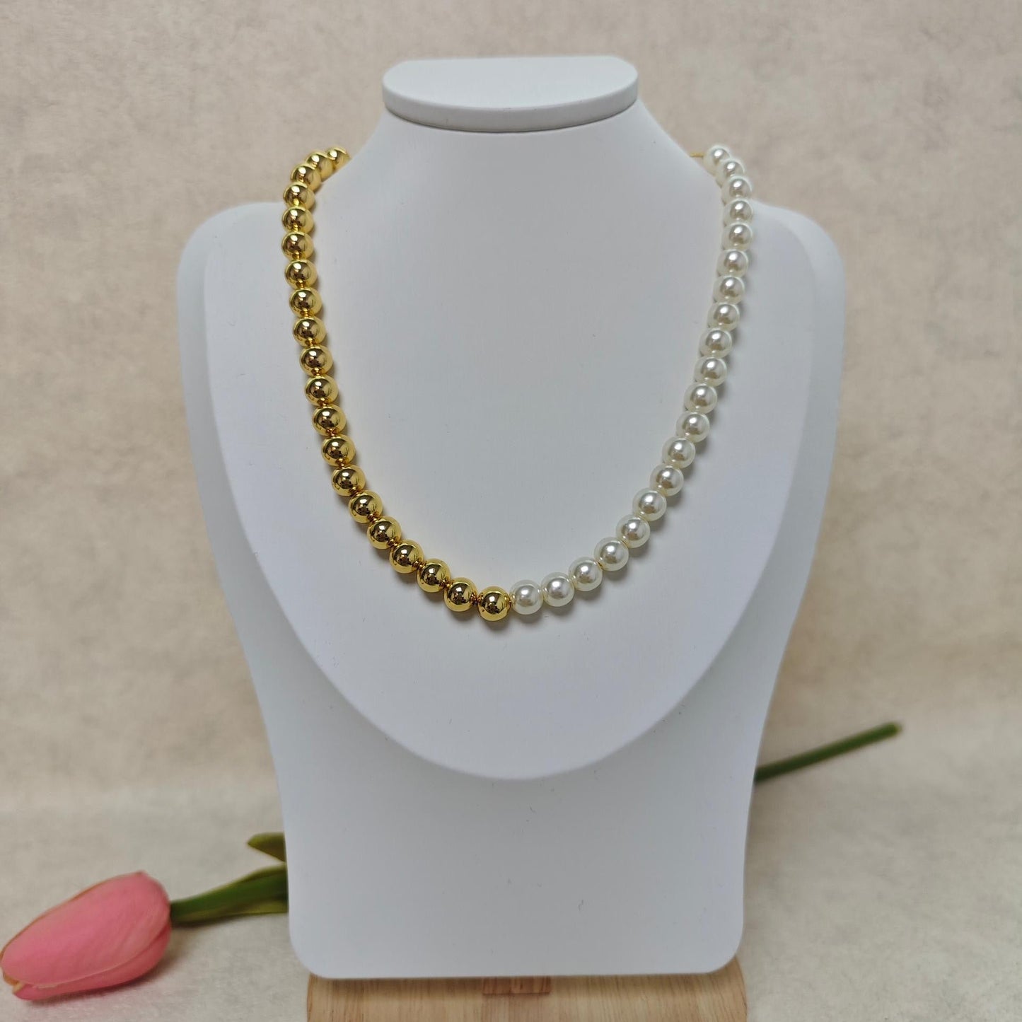 Collar Perlas Balines Ajustable