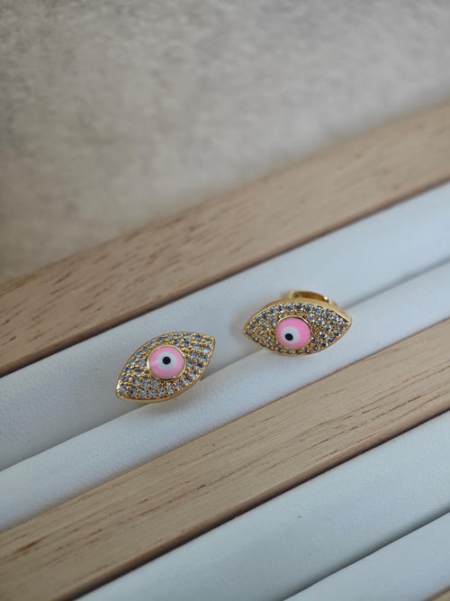 Aretes pegados ojo turco